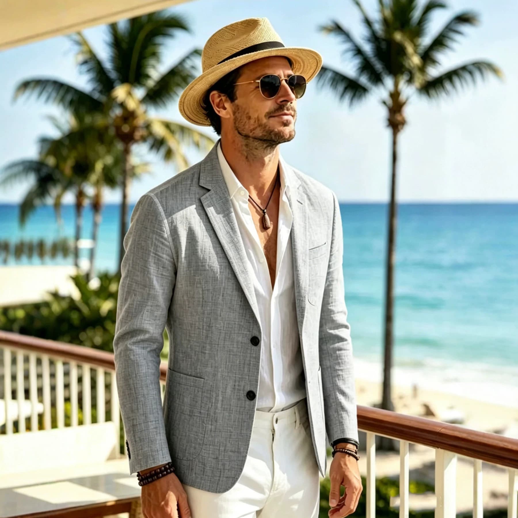 Italian Style Summer Men's Lightweight Casual Suit Jacket Linen Business Blazer Cross-Border Naples Suit for Men