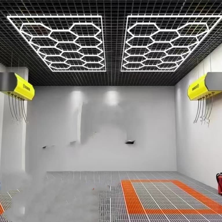 Wholesale honeycomb lamp, auto repair workshop, nine-square grid honeycomb lamp, car wash room ceiling, daylight car beauty work station lamp