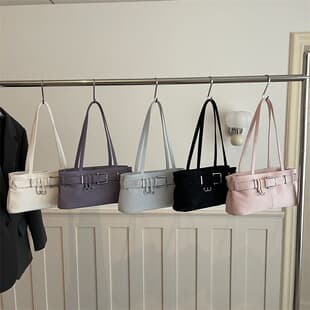 Trendy Fashion Design Belt Pliers 2026 New Solid Color Korean Style Commute Textured Underarm Shoulder Handbag for Women