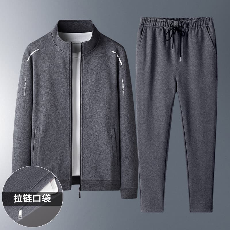 Autumn Set Hoodie Plus Size Two-Piece Middle-Aged Fashion Sportswear Set for Men Casual Wear