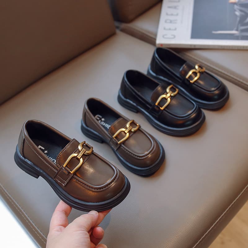 Children's Leather Shoes 2023 Spring/Autumn New Style Boys' Shoes Girls' Princess Shoes Toddler Loafers Soft Sole Casual British