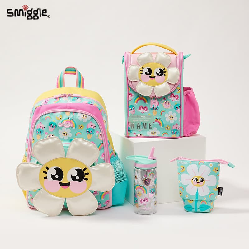 Australian Smiggle Backpack Medium Small Size Kindergarten Sunflower Cute Children Girls Double Shoulder Pencil Case Lunch Bag