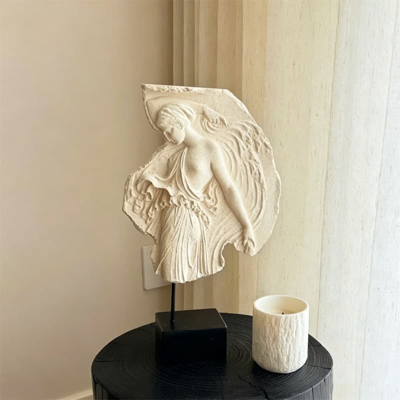 French Vintage Goddess Relief Ornament European Art Figure Sculpture Living Room Showroom Soft Decoration Home Decor