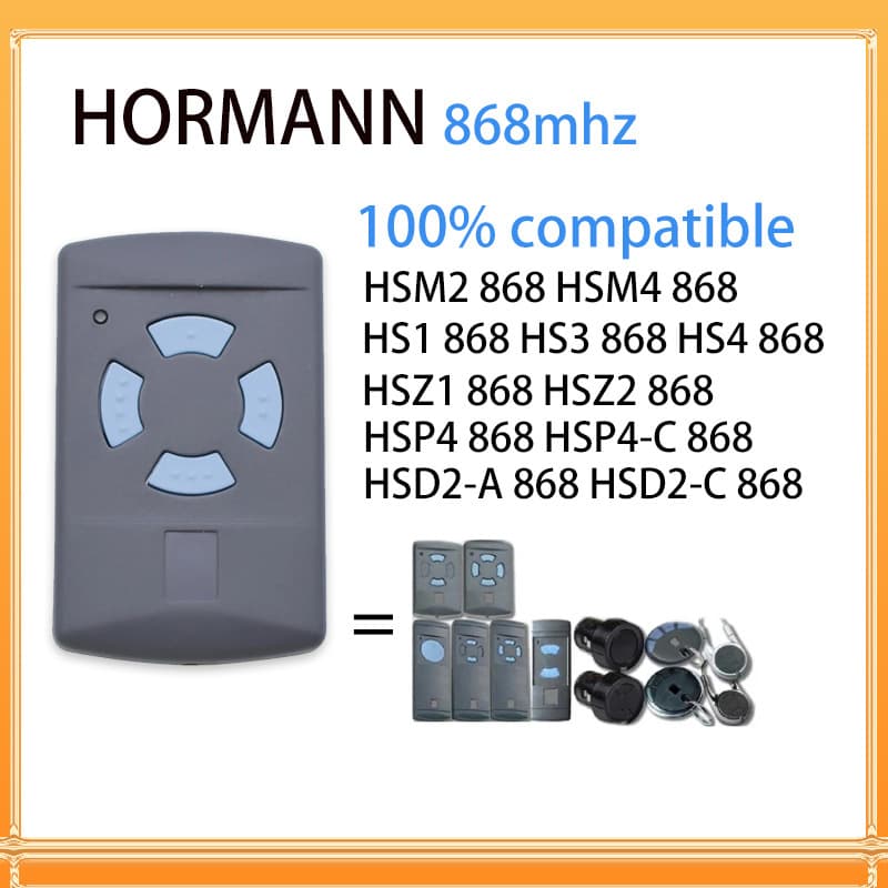 Compatible with Hormann HSM2 868MHz HSM4 868.35MHz Garage Door Remote Control