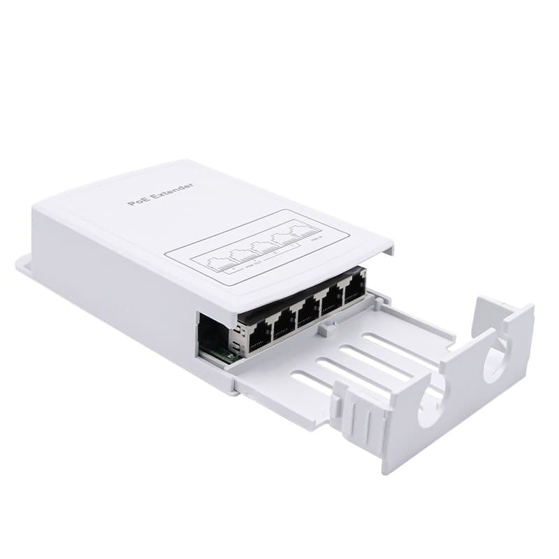 Standard Waterproof 1-in-4-out PoE Repeater for Surveillance Cameras, AP 1-to-4 PoE Extender Cascade Hub