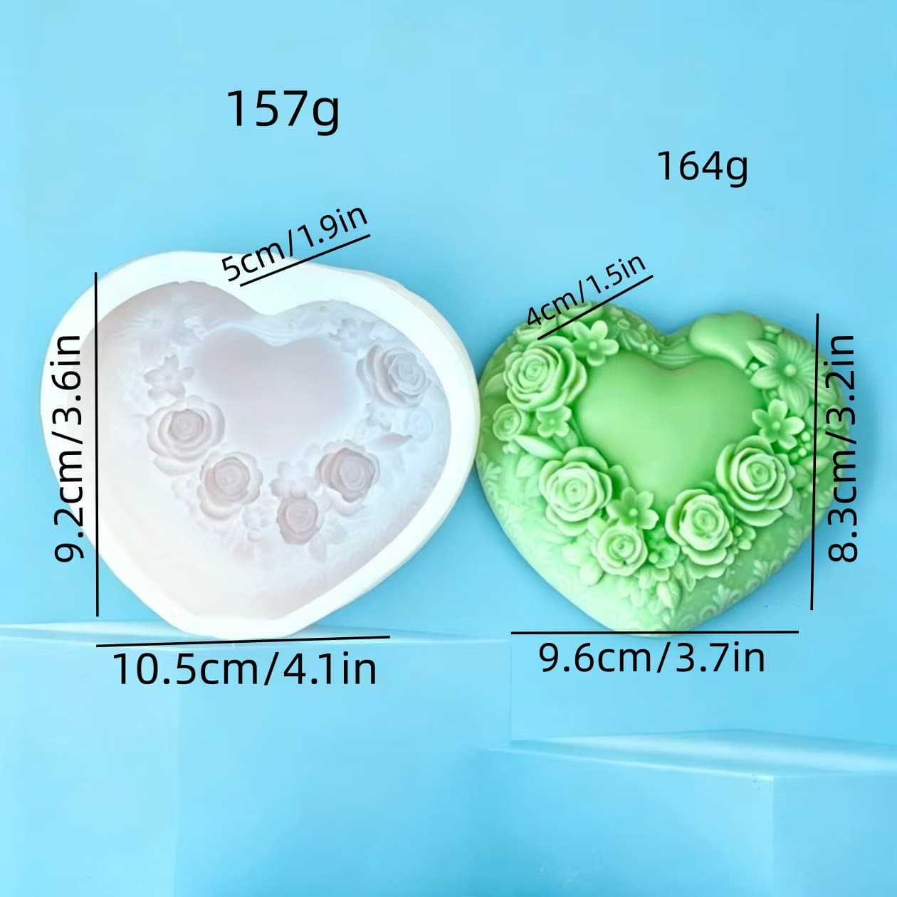 Floral Heart Silicone Mold for Candle, Aromatherapy, Plaster, Home Candle Decoration Silicone Mold