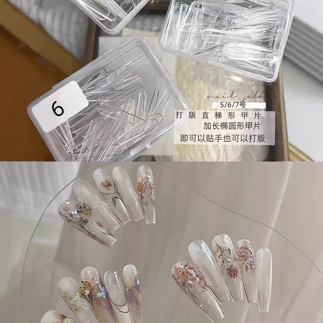 Manicure Wearing Nails Elongated Trapezoidal Oval Nail Patch Single Number Practice Work Display Sample Nail Patch