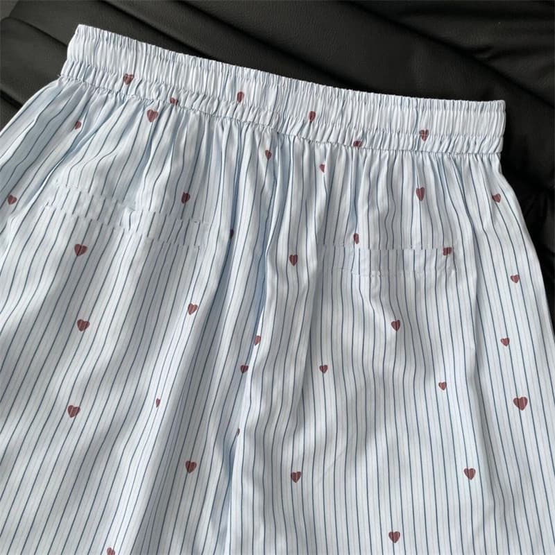 Plus Size Sleep Pants for Women Up to 300 lbs, Wide Leg, Striped, Loose, Casual Style for Spring and Autumn, Suitable for Lounging and Outdoor Walks