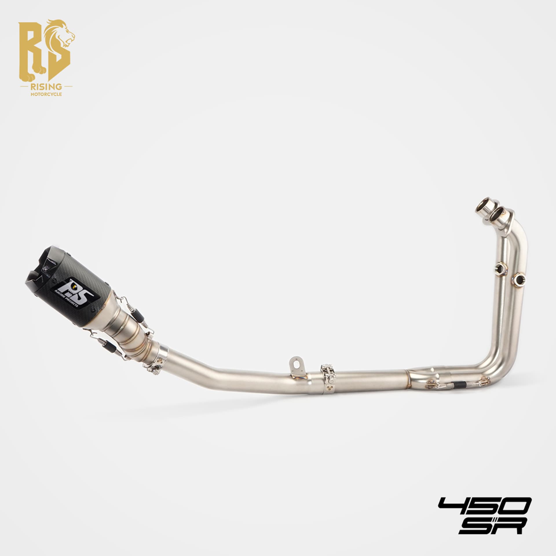 RS Original for CFMoto 450SR/NK Motorcycle Modified Exhaust Pipe Stainless Steel Muffler AR Embossed Carbon Fiber Full System
