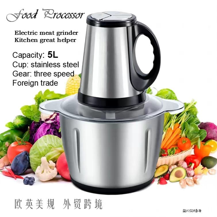 Foreign trade cross-border meat grinder, household electric mixer, multi-functional handheld meat grinder, minced meat, garlic paste, baby food processor