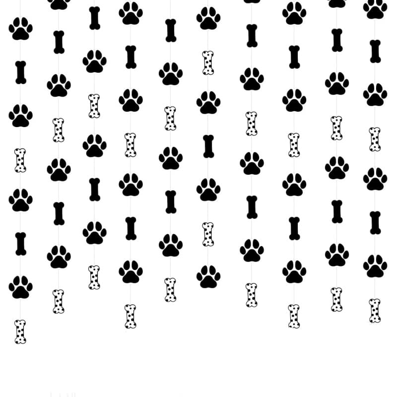 Creative Cute Dog Paw Bone Hanging Garland Banner Baby Birthday Gender Reveal Party Decoration Supplies