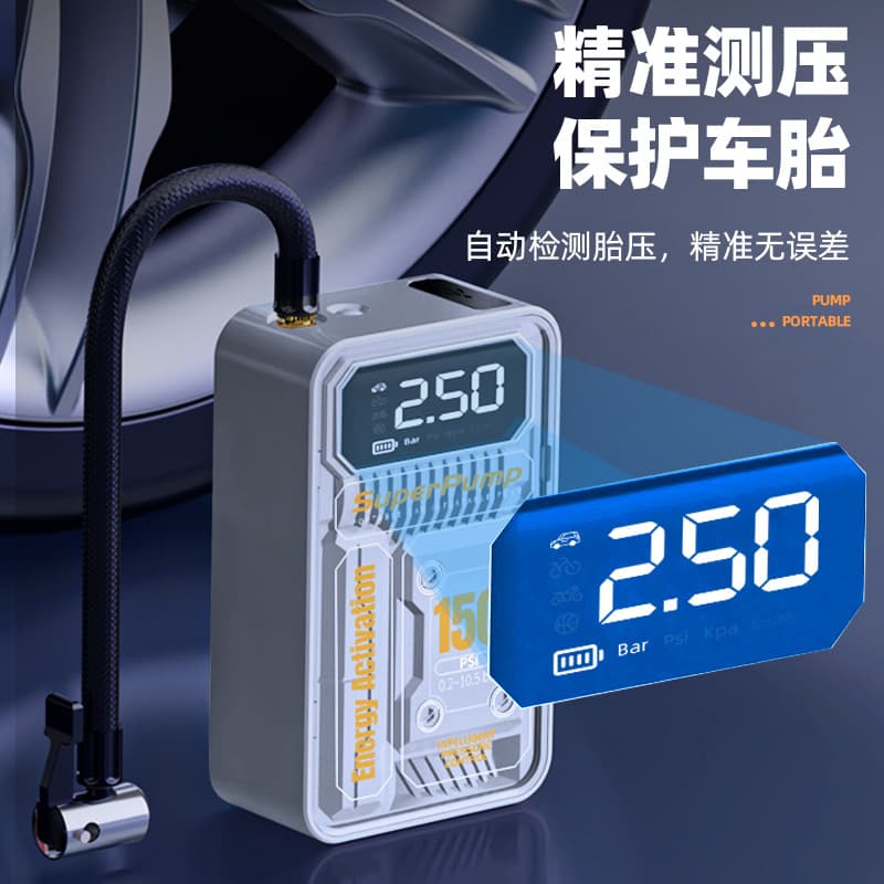 Car Inflator Portable Tire Pump High-Power Electric Wireless Air Compressor for Car Tires