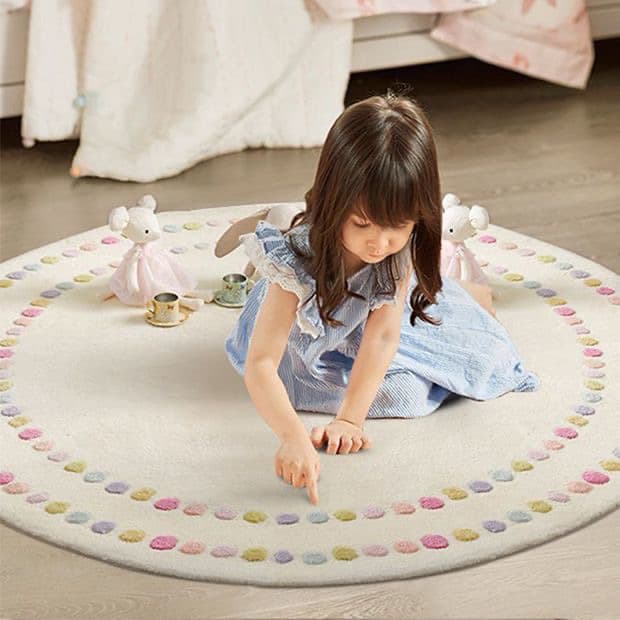 Cross-Border Faux Cashmere Round Rug, Fresh Style, Children's Room, Bedroom Bedside Rug, Living Room Reading Area, Ins Style