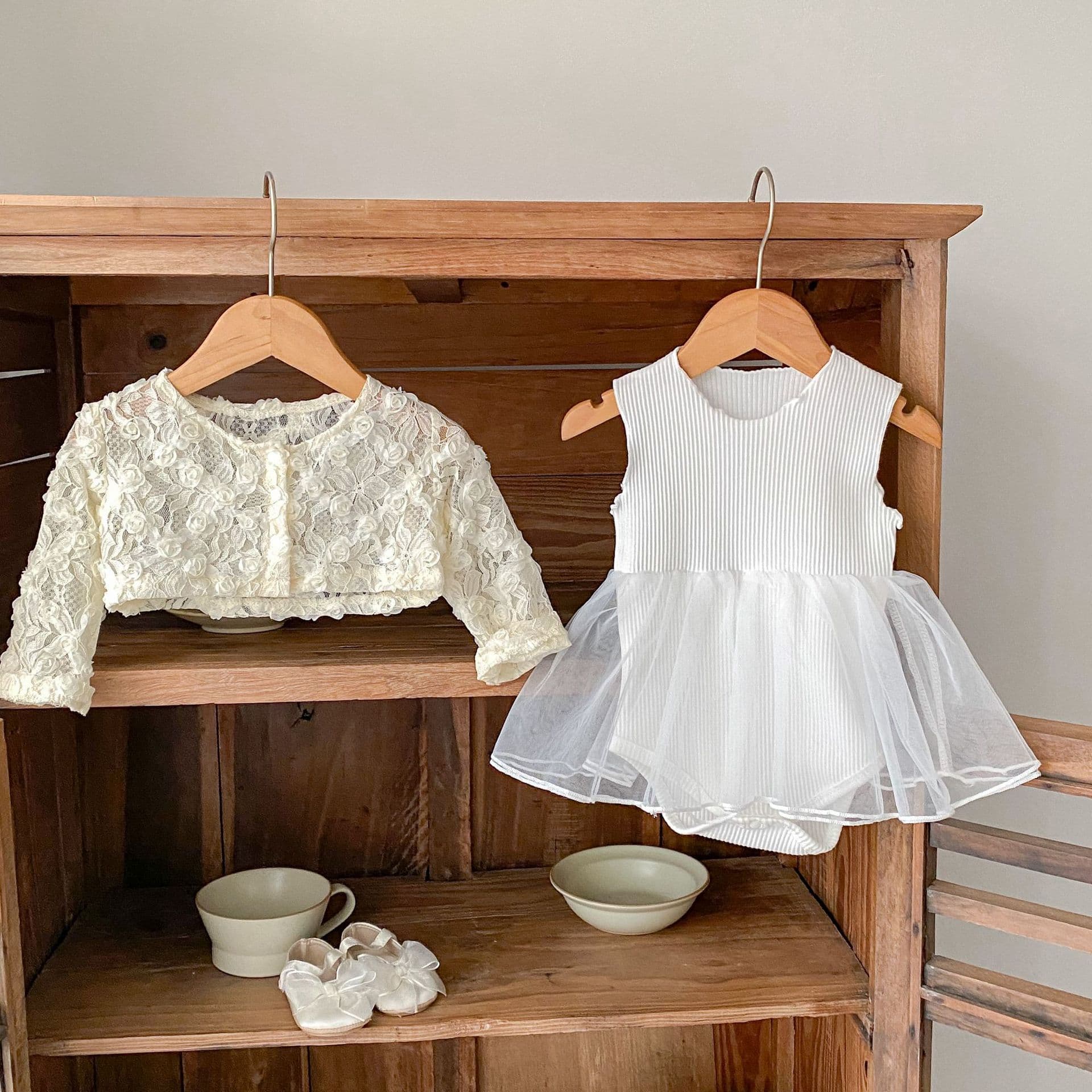 2026 Summer 0-3 Years Baby Girl Princess Tulle Skirt Vest Dress + Cardigan Two-Piece Set