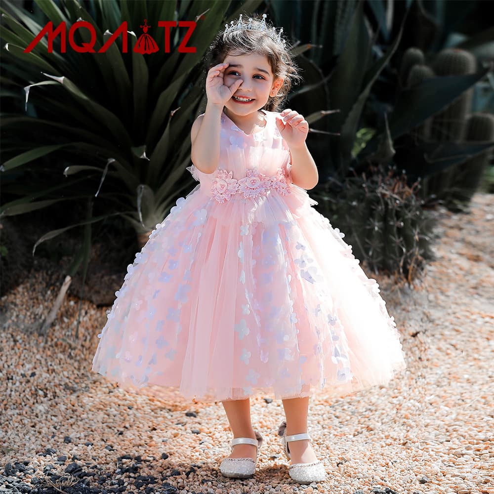 Girl's Birthday Princess Dress for Catwalk Flower Girl Wedding Little Girl Host Piano Performance Spring