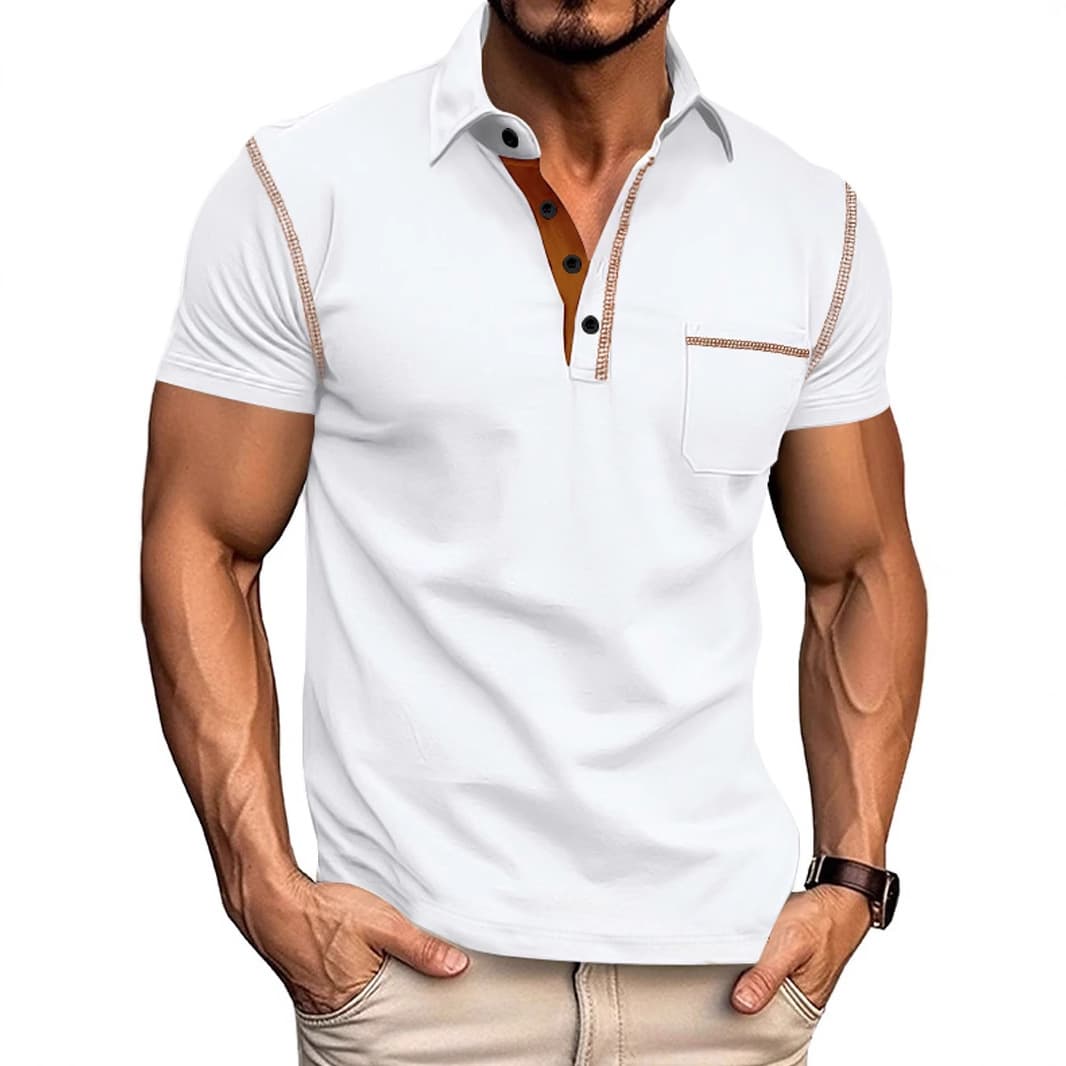 Temu Cross-Border European and American Hot-Selling Summer New European-Size Men's Short-Sleeve T-Shirt, Export Casual Sports Collar Polo Shirt