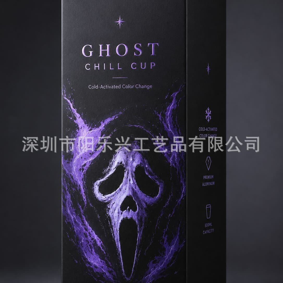Cross-border new Halloween scream temperature-sensitive color-changing cup water cup coffee cup cold color-changing stainless steel cup