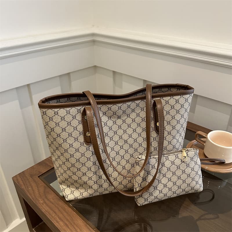 Casual Printed Large Capacity Parent-Child Tote Bag 2024 Winter New Niche Trendy Shoulder Bag Women Handbag Large Bag