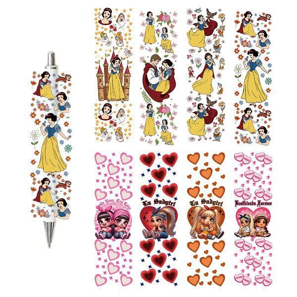 Pen Sticker 16oz Cup Decal UV Crystal Label Transfer Sticker for Cross-border Supply 30000+ Designs Keychain Sticker Heat Transfer