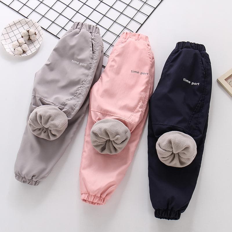 Children's Fleece-Lined Pants, Autumn/Winter 2025 New Kids' Cartoon Softshell Pants, Girls' Winter Korean Style Casual Pants