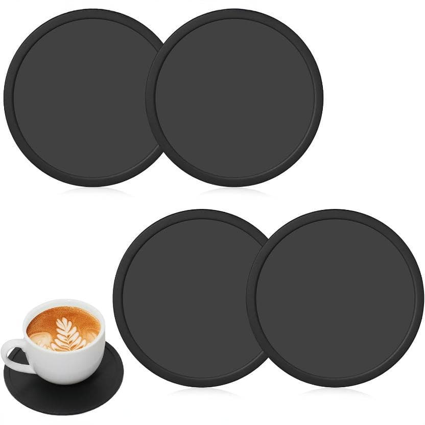 Cross-Border Round Household Silicone Coasters, Tea Cup Insulators, Ashtray Pads, Hotel Mouth Rinse Mats, Non-Slip Restaurant Coasters