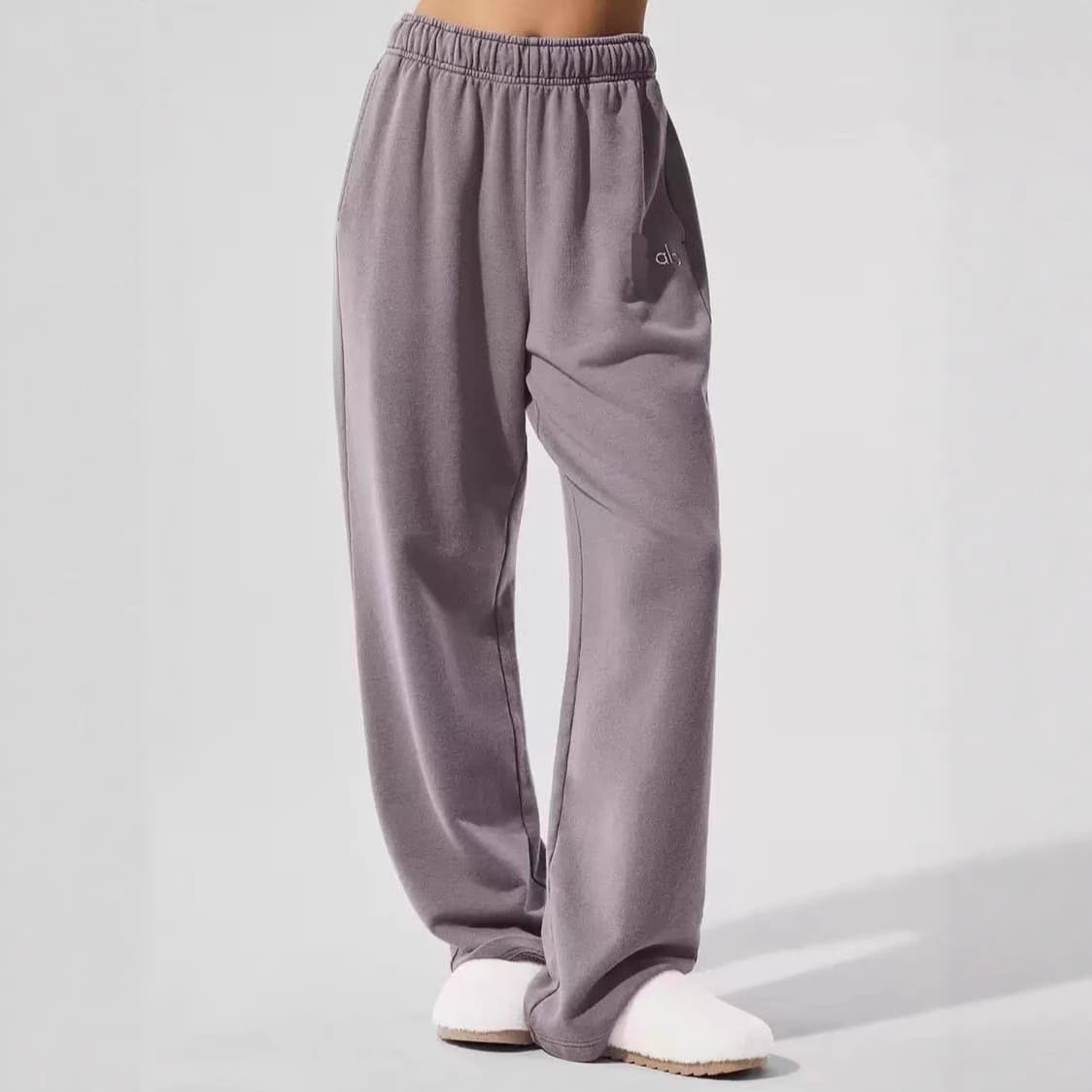 Alo Class Autumn/Winter New Style Straight Leg Yoga Sports Casual Wear Washed Cotton Loose Pants for Women