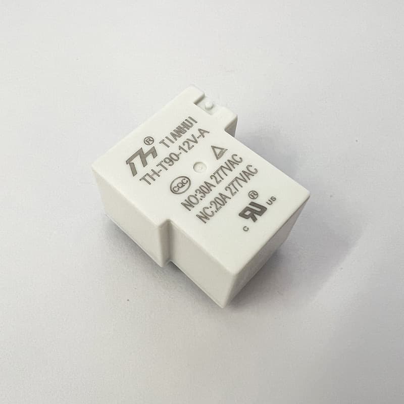 Custom White Shell Tianhui Relay T90 (JQX-15F/SLA) 30A 12V High-Power 4-Pin Normally Open Air Conditioning Relay