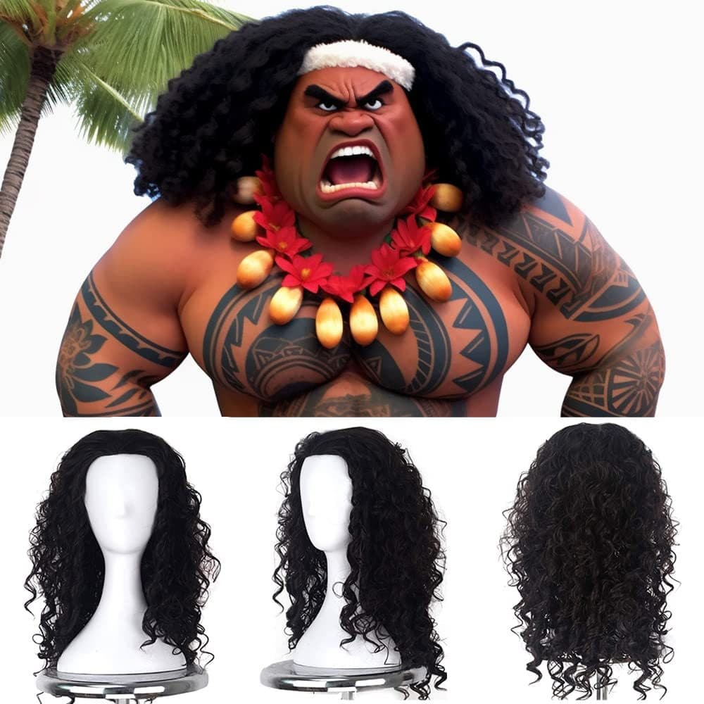 Ocean Wonder Maui Fluffy Wig Halloween Ball cosplay Anime Wig Cross-border Foreign Trade