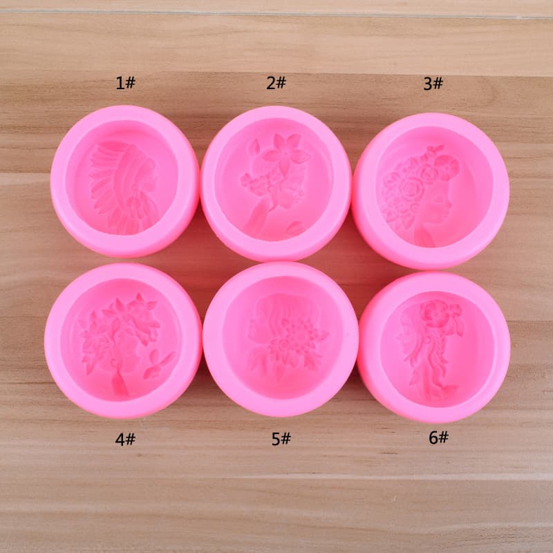 Female Head Silicone Soap Mold DIY Fondant Chocolate Cake Jelly Clay Ornament Mold