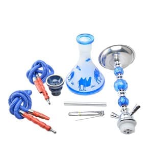 In Stock New Arabic Hookah Medium Three-Bead Metal High-End KTV Bar Glass Pipe Shisha