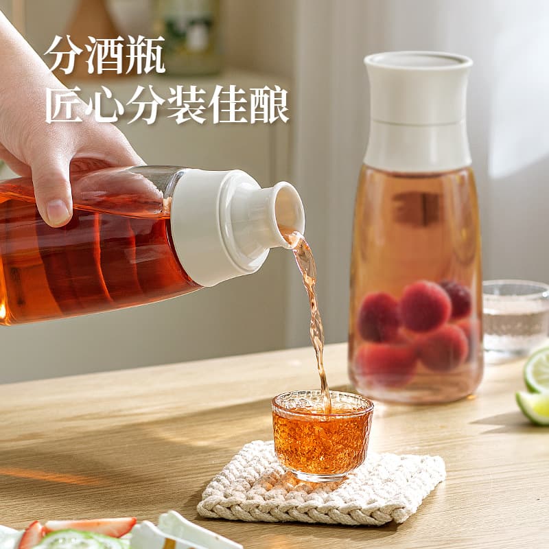 Glass Cold Brew Pitcher, Large Capacity Household Cold Water Jug, Refrigerator Storage Fruit Tea Container, Tea Bottle, Water Cup, Cold Water Jug