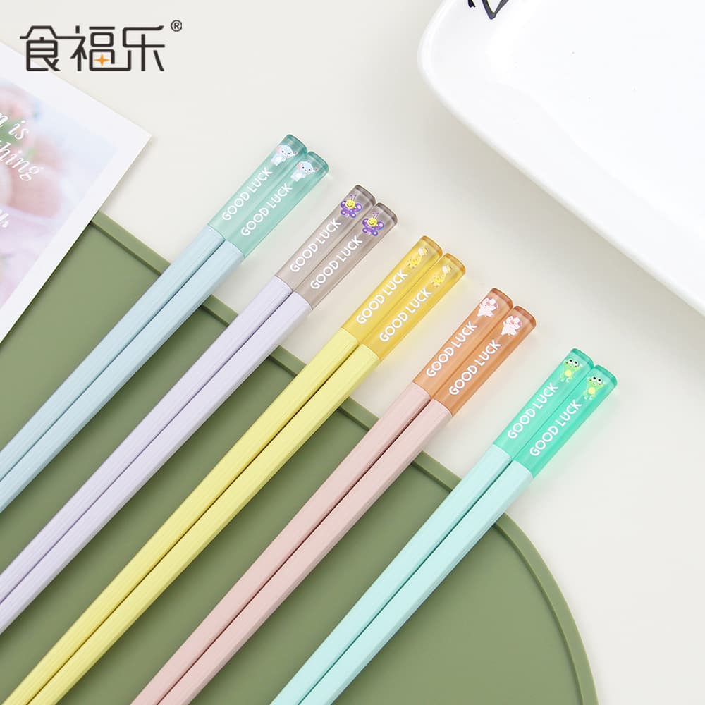 Alloy Chopsticks Home Use GOODLUCK Animal Chopsticks Anti-Mold High Temperature Resistant Amber Separate Meal Fresh and Cute
