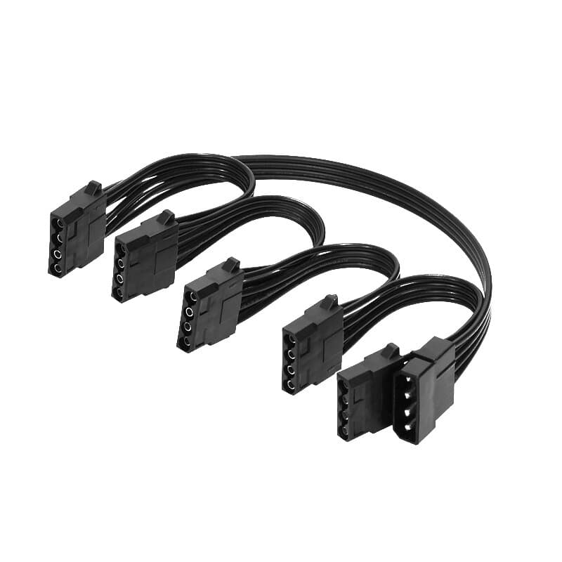 4Pin Power Cable Wire 5 Female Port Power Supply IDE Large Server Chassis Male to Backplane Cable Split D-Type 4D