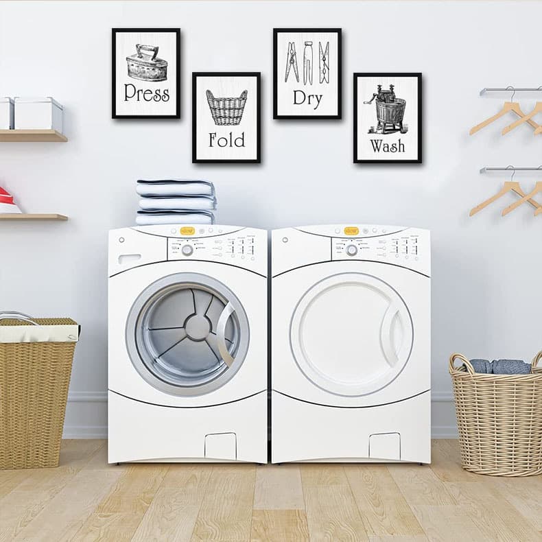 Wall decoration hangings Amazon European and American home cross-border wall decoration solid wood frame painting laundry room photo frame hanging painting wall hanging