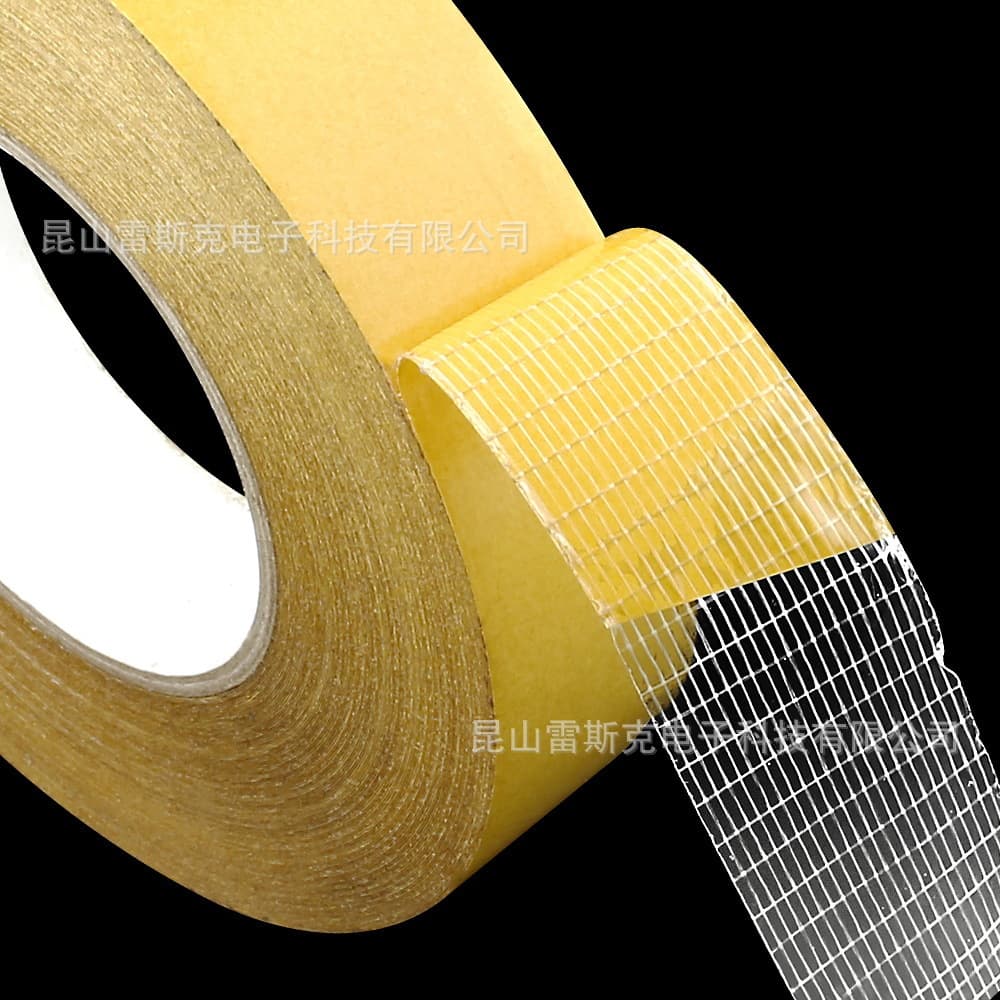 Mesh Fiberglass Double-Sided Tape Yellow Glassine Paper Mesh Double-Sided Tape Strong High-Adhesion Mesh Double-Sided Tape