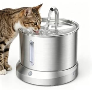 Stainless Steel Pet Water Fountain Smart Rechargeable Pump-Free Cat Drinking Water Feeder Cat Dog Supplies Factory