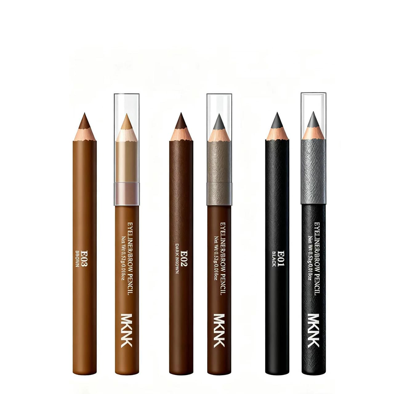 Cross-border beauty mini version of log wood waterproof and sweat-proof dual-use eyeliner eyebrow pencil eyeliner gel pen matching short pen