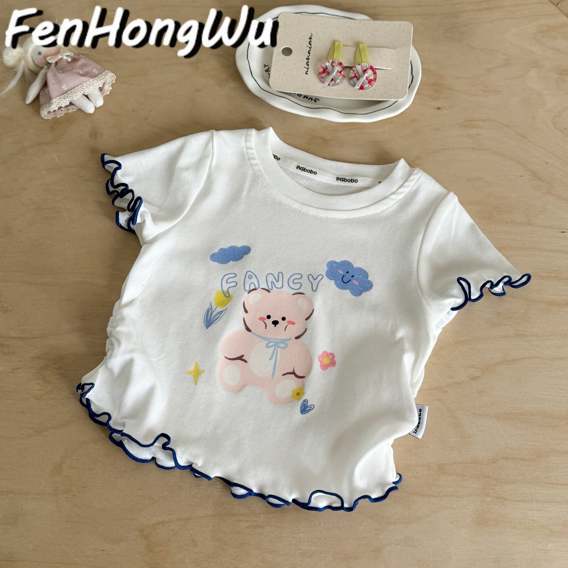 【Pink House】Short Sleeve T-Shirt Summer New Arrival Kids Top Girls Baby Summer Clothing Cute Children's Wear
