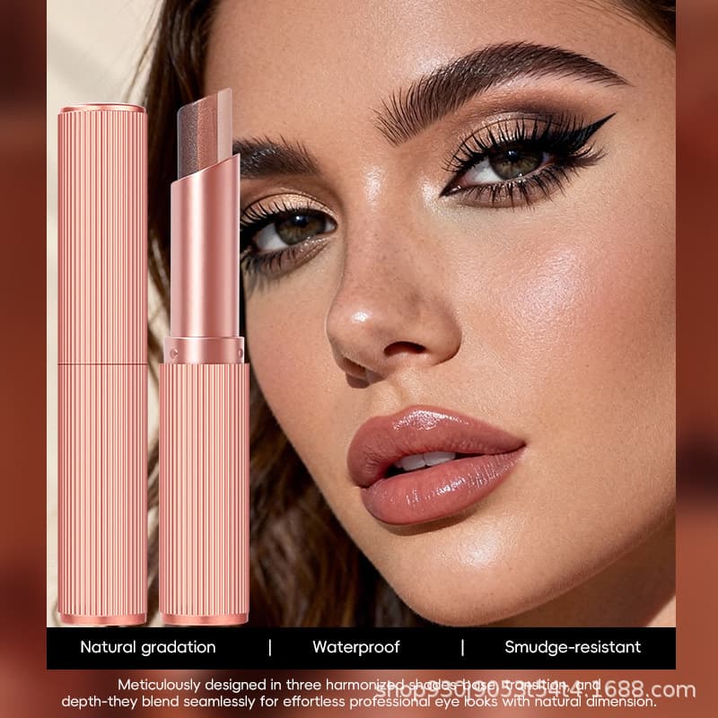 Cross-border Hot-selling A.M.G Three-color Eyeshadow Stick Matte Soft Mist Long-lasting Color No Fade Makeup Wholesale