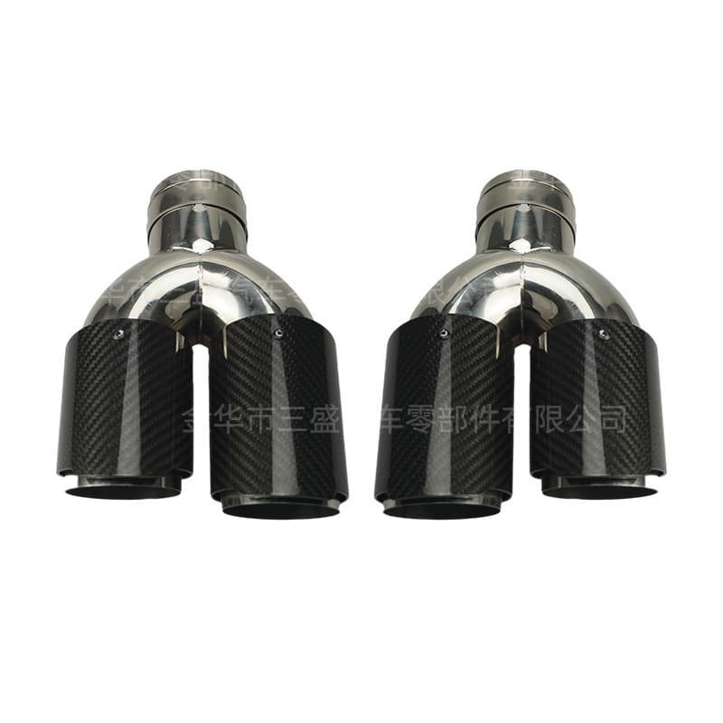 Carbon Fiber Tailpipe Car Exhaust Modification Scorpion Dual Outlet Tip One-to-Two Carbon Fiber Pattern Exhaust 76 Tailpipe