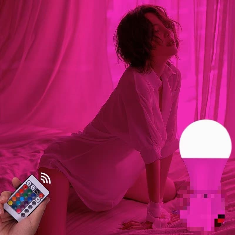 [With Universal Lamp Head] LED Decoration Light, Seven-color Bulb, Bedroom Atmosphere Remote Control Lamp, Girls' Photography Mood Light