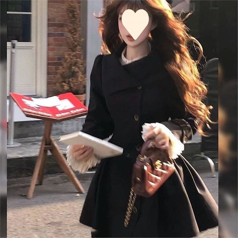 London Weekend Modernism Waist-Cinching Large Skirt Hem Trench Coat British Style Long Trench Coat Outerwear Autumn/Winter Women