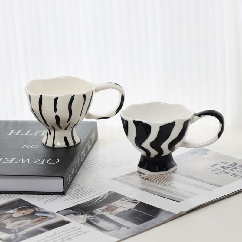 Retro Hand Kneading Mug Irregular Shaped Water Cup Niche Design Creative Ceramic Water Cup Couple Coffee Cup