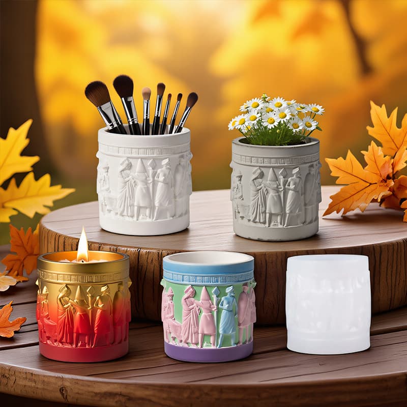 Yindian Hastings Battle Aromatherapy Cement Plaster Cup Mold DIY Resin Storage Cup Flower Pot Ornament Silicone