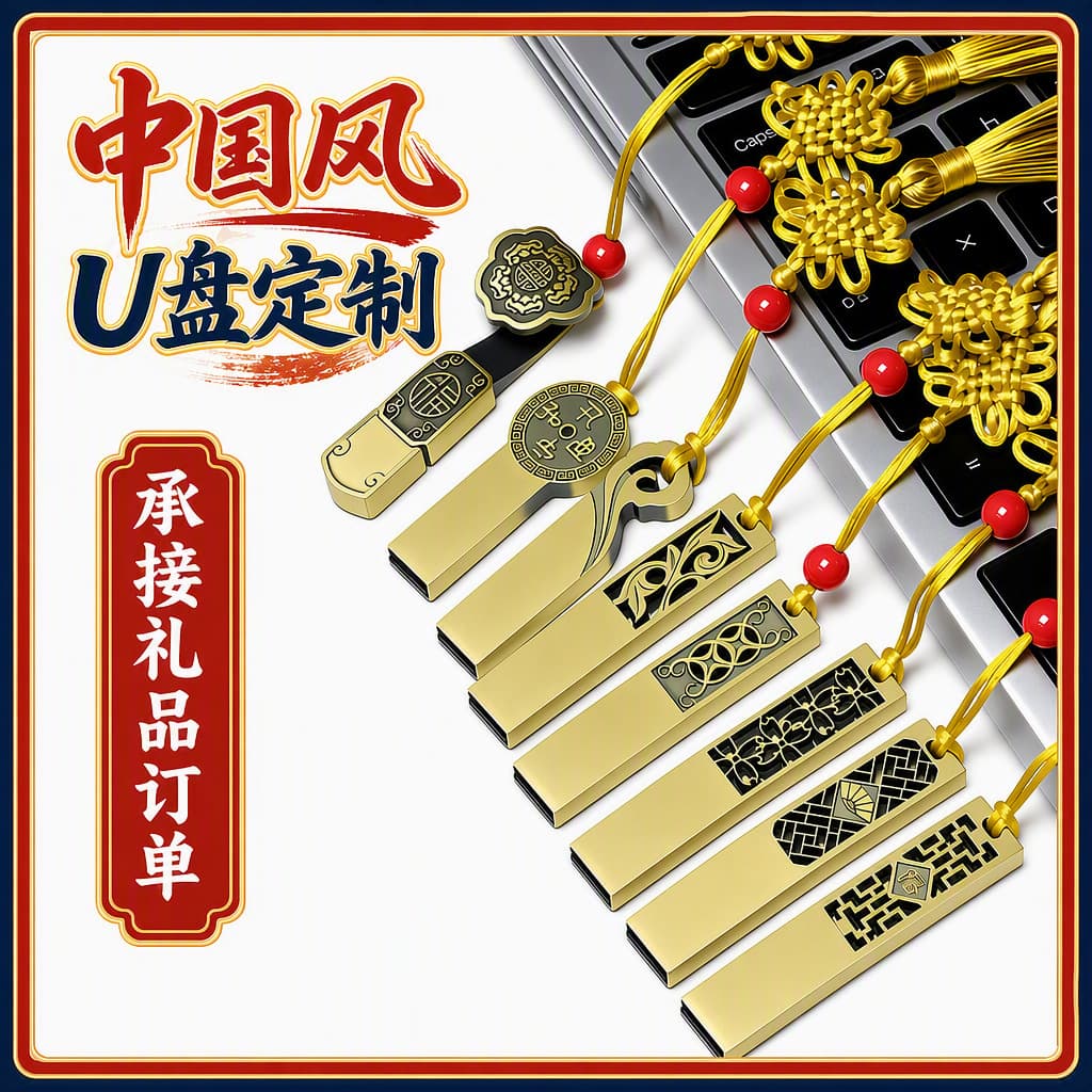 Chinese Style USB Flash Drive Custom Logo Engraving 32GB Corporate 16GB Gift 64GB Phone Car 8GB USB Drive Business Gift