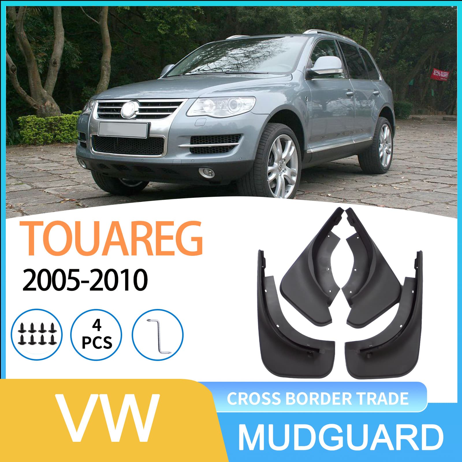 Fits Volkswagen Touareg 2005-2010 Mud Flaps for Export Cross-Border Drop Shipping