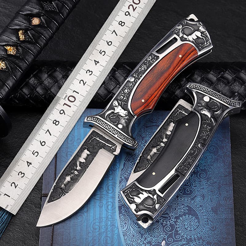Outdoor Tactical Field Pocket Knife Wilderness Survival Hunting Folding Self-Defense Knife
