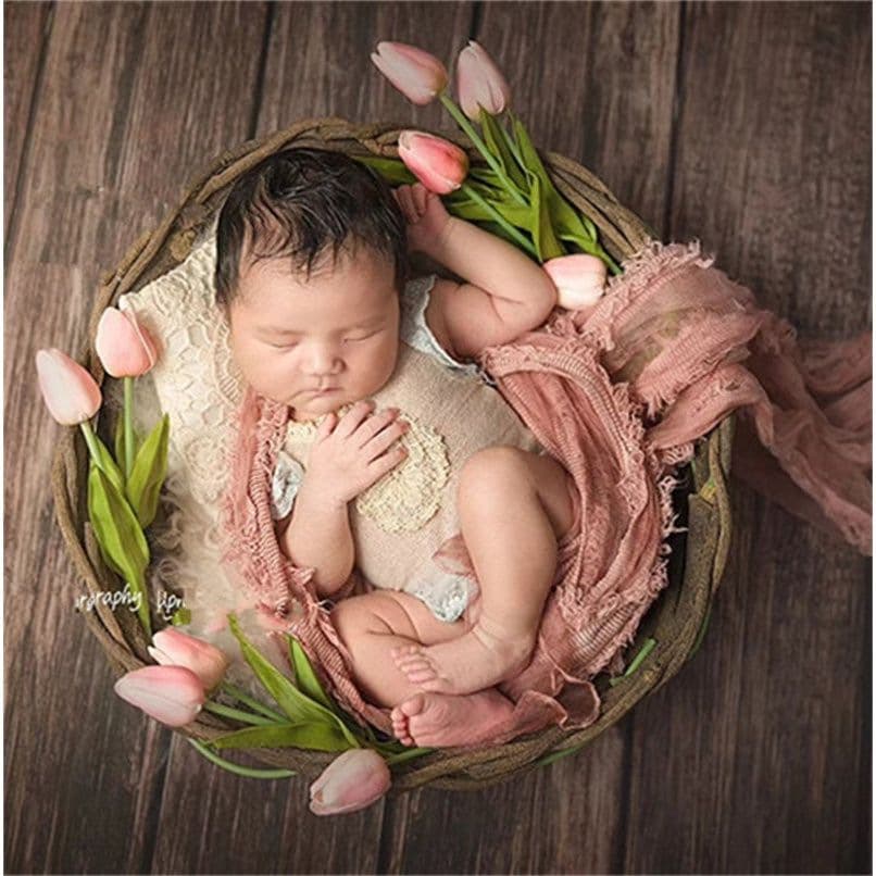 Newborn Photography Bird's Nest Basket Handmade Rattan Weaving Baby Posing Props Children's Room Decoration Photography Special