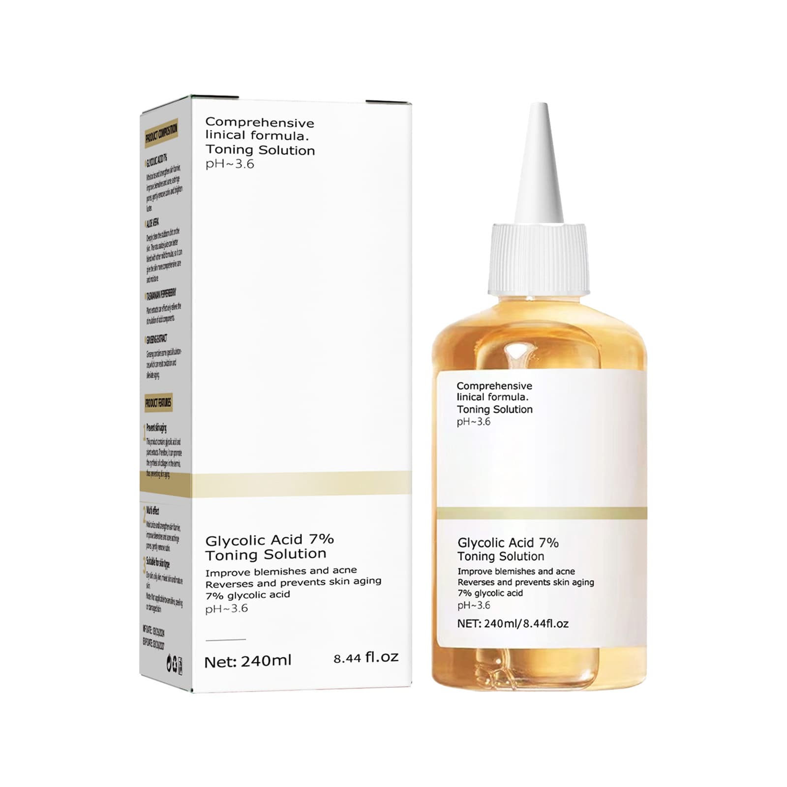 Cross-border Ethanol AHA Toner for Closed Comedones 7% Glycolic Acid Exfoliating Lotion Hydrating Essence