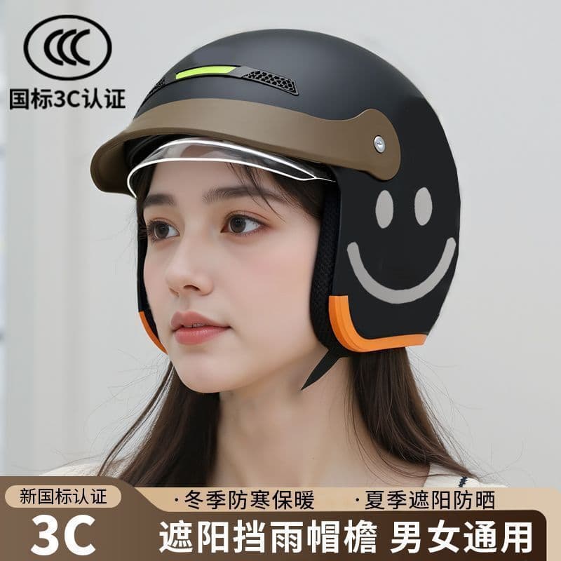 National Standard Electric Bicycle Helmet for Men with 3C Certification, Warm Winter/Electric Scooter Half Helmet Windproof Unisex All-Season Safety Helmet